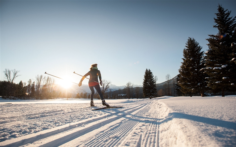 Cross-country skiing at Fernie Golf Course Trails