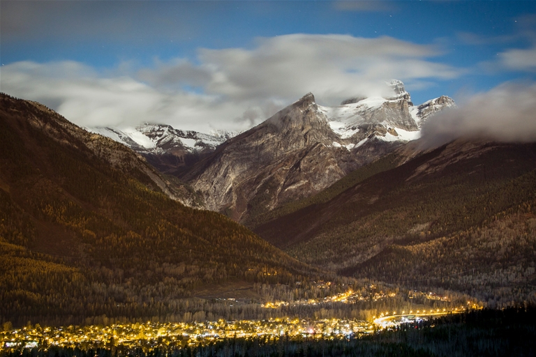 Fall evening overlooking Fernie from Castle Mountain