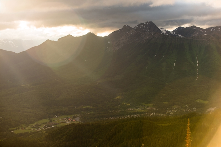 Scenic view of Fernie and the Rocky Mountains