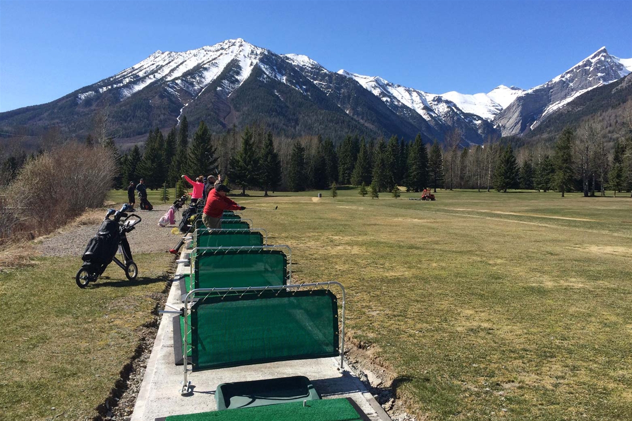 Driving range at the Fernie Golf & Country Club