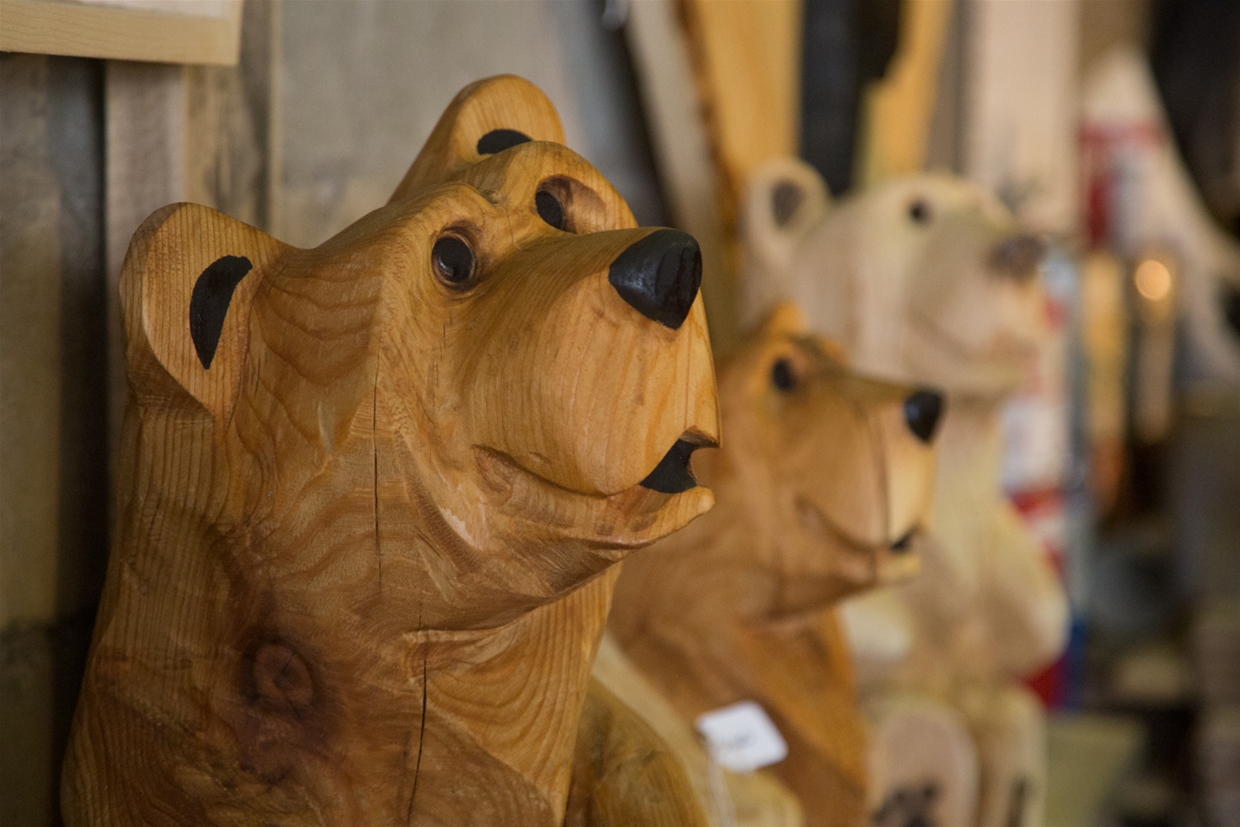 Wooden Bear Sculptures by Michael Penny
