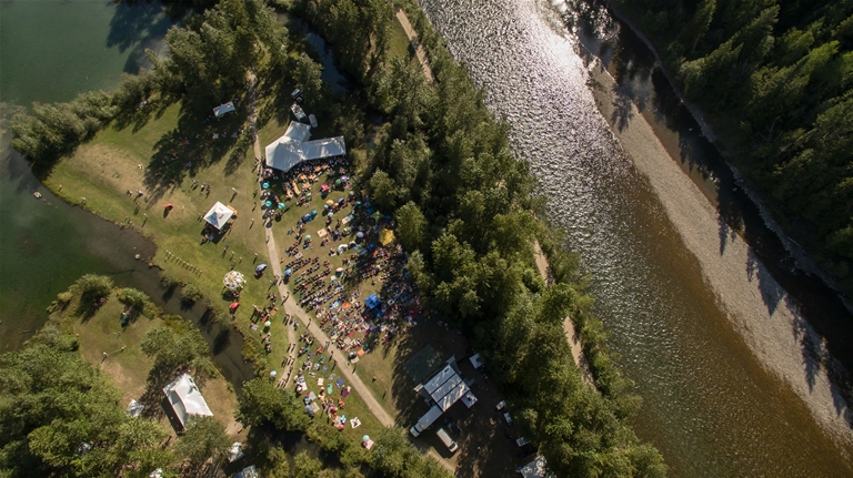 Wapiti Music Festival from the air