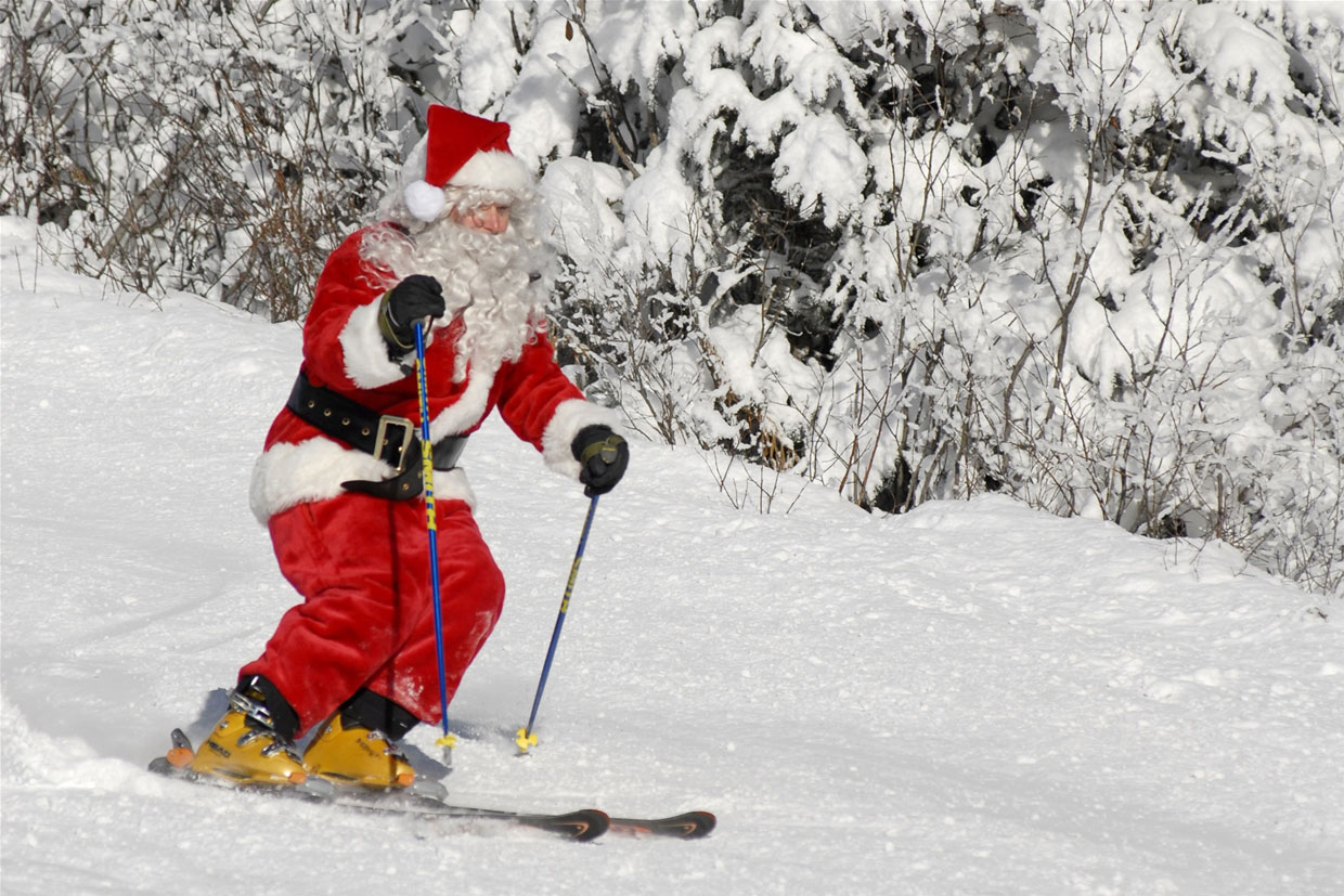 Santa on the slopes