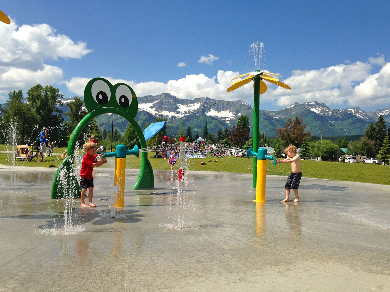 Cool down in the summer at the splash park.
