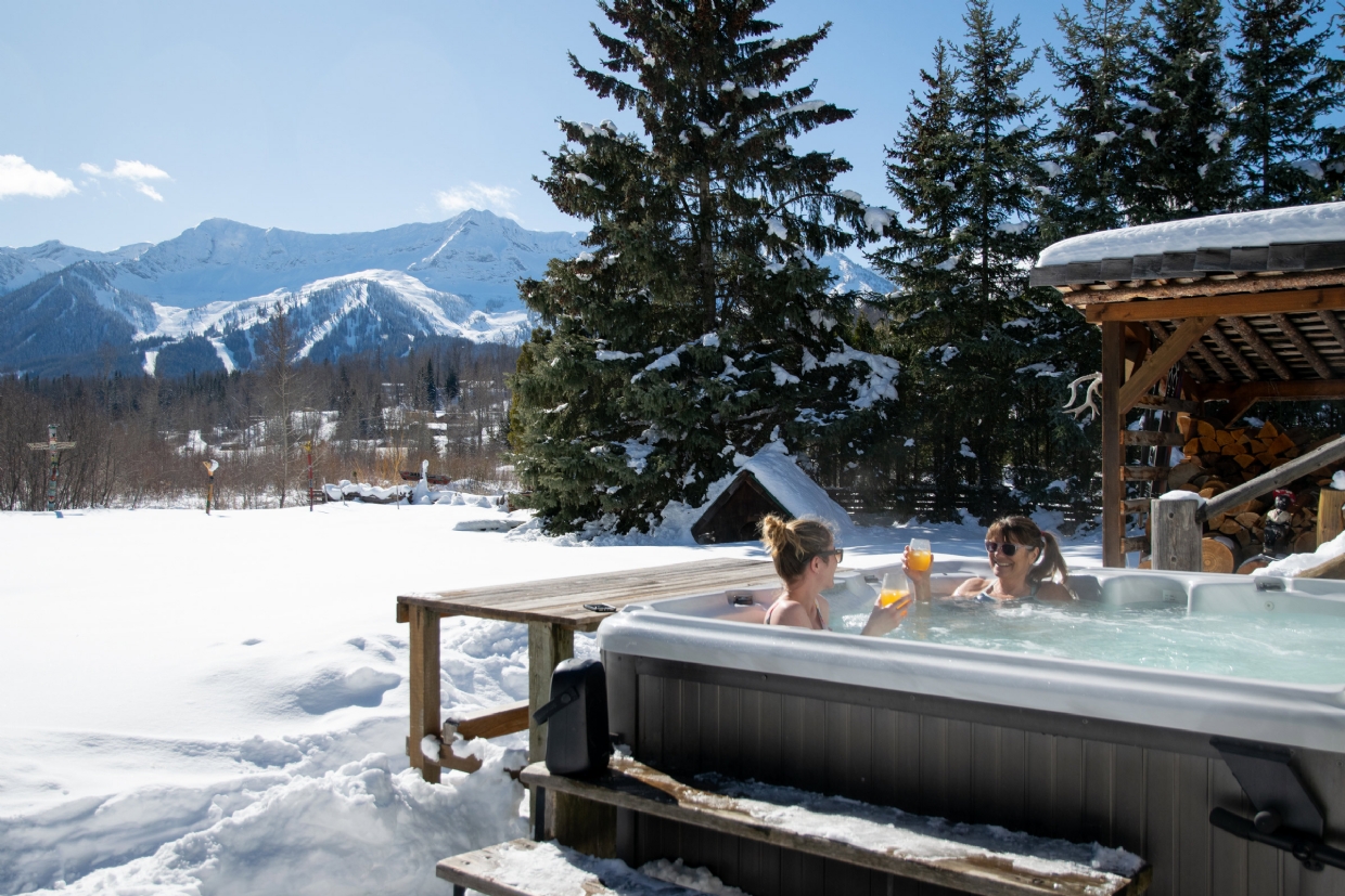 Winter Hot Tub with a View