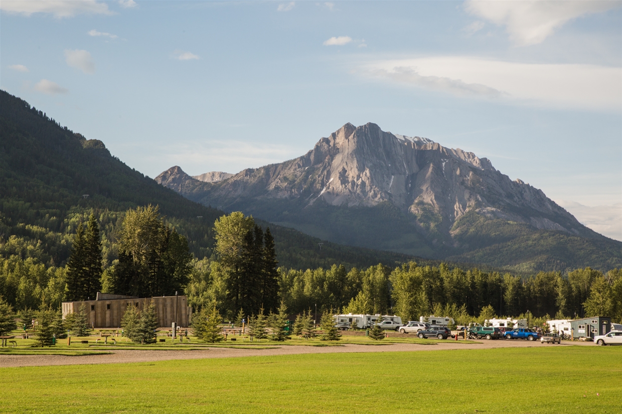 Fernie RV Resort - Overlooked by the iconic Ghostrider shadow on Mt. Hosmer