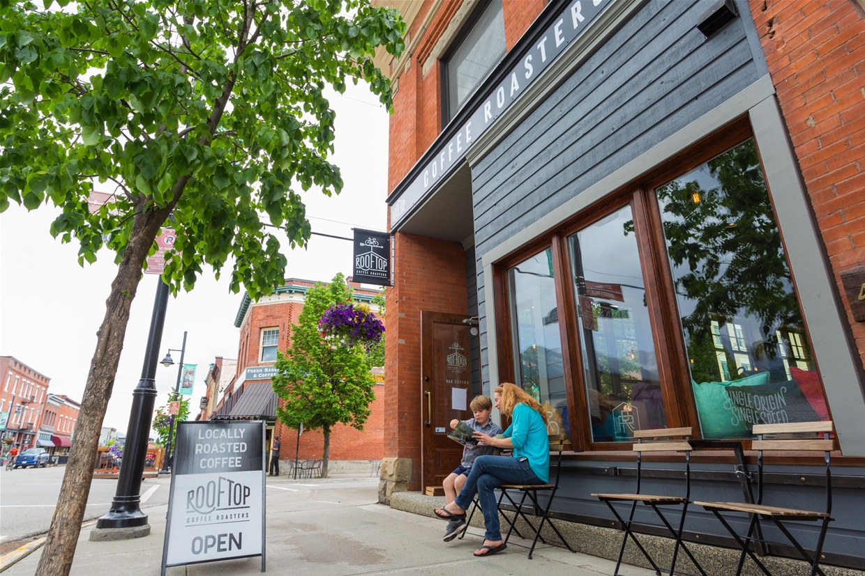 Find Rooftop Coffee Roaster's cafe and tasting room in Downtown Fernie