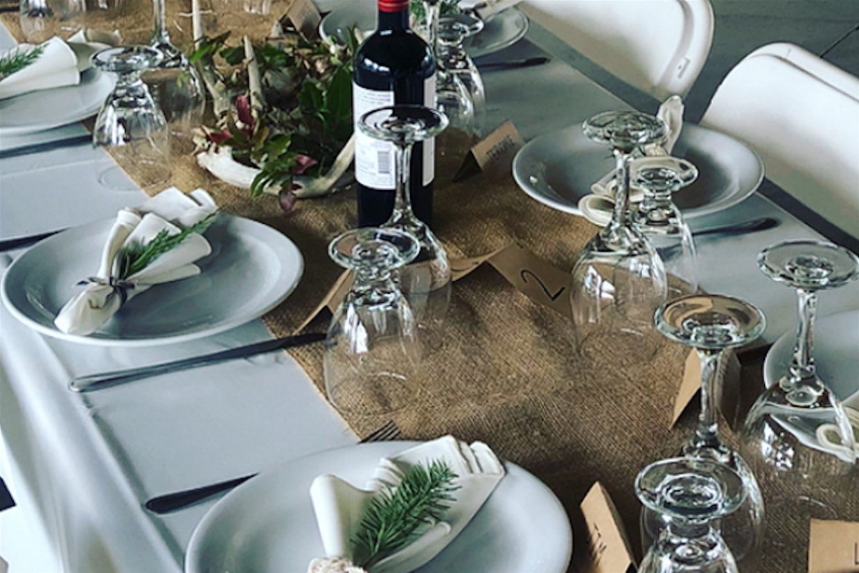 Elegant and rustic tables
