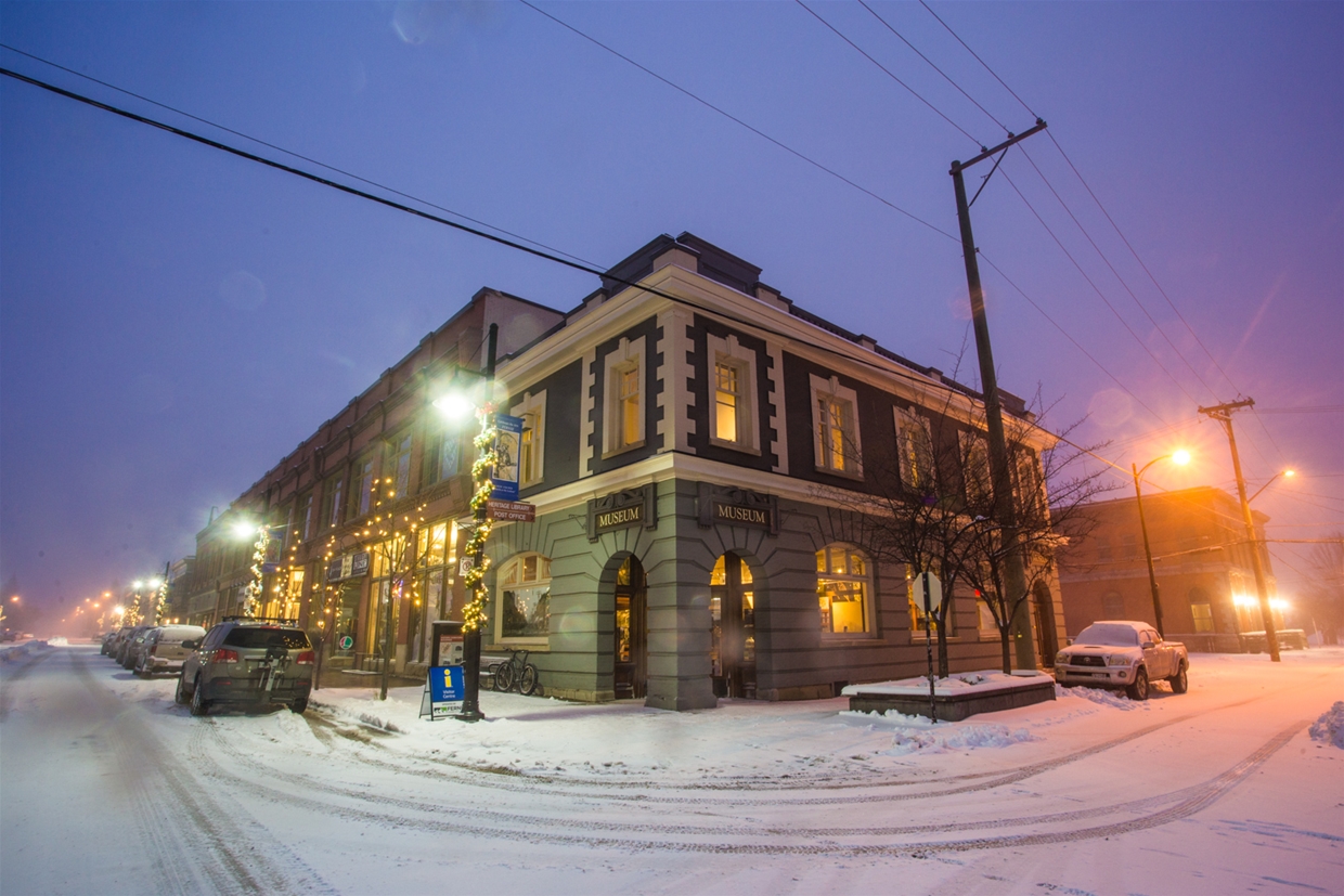 Winter evening at the Fernie Museum