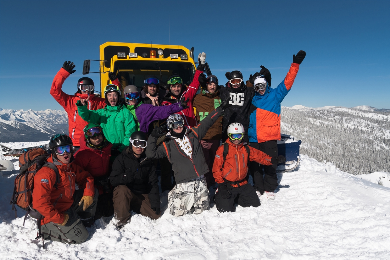 Group shot after day Cat- Skiing with Nonstop Adventure