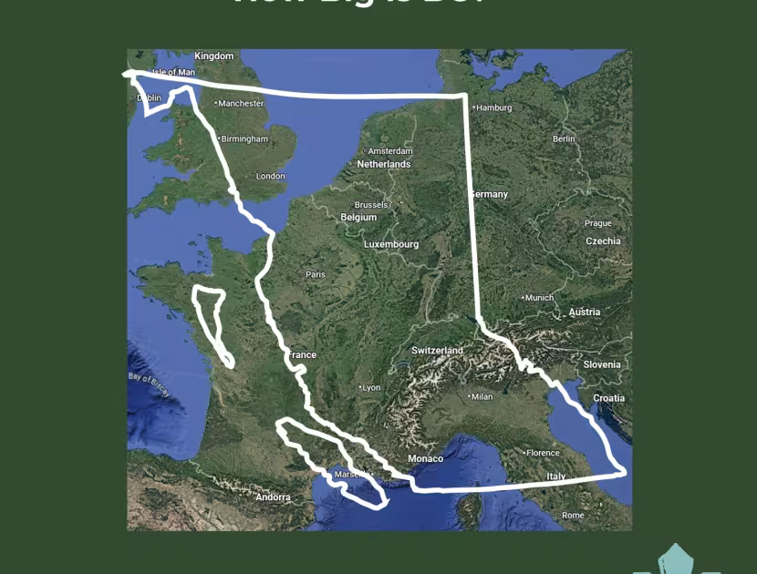 Size of British Columbia compared to Europe