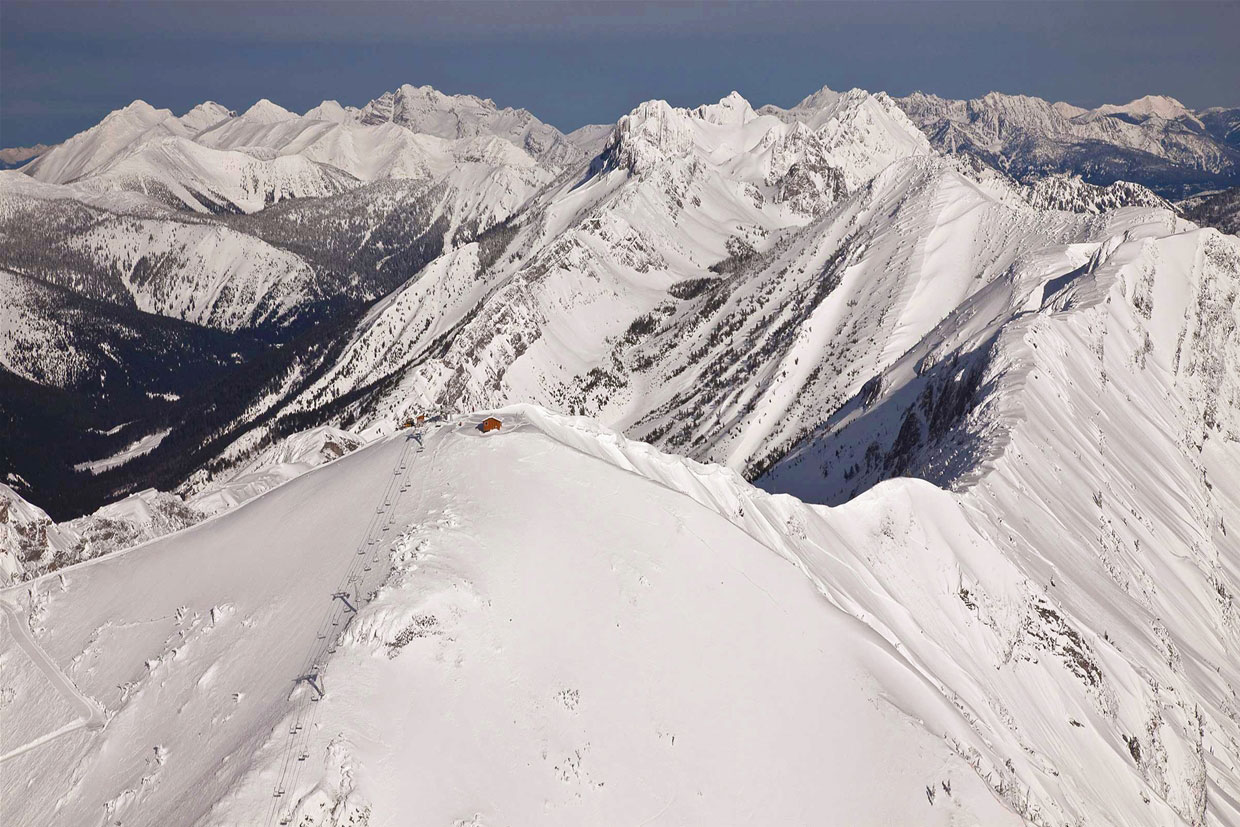 Aerial view of Polar Peak at Fernie Alpine Resort