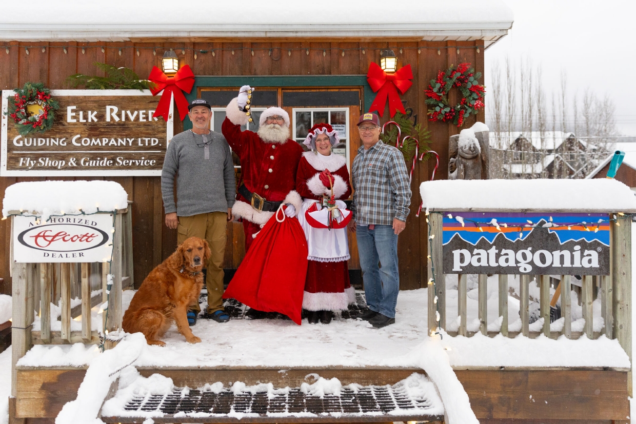 Santa and Mrs. Claus visiting local businesses during the Holiday KickOff