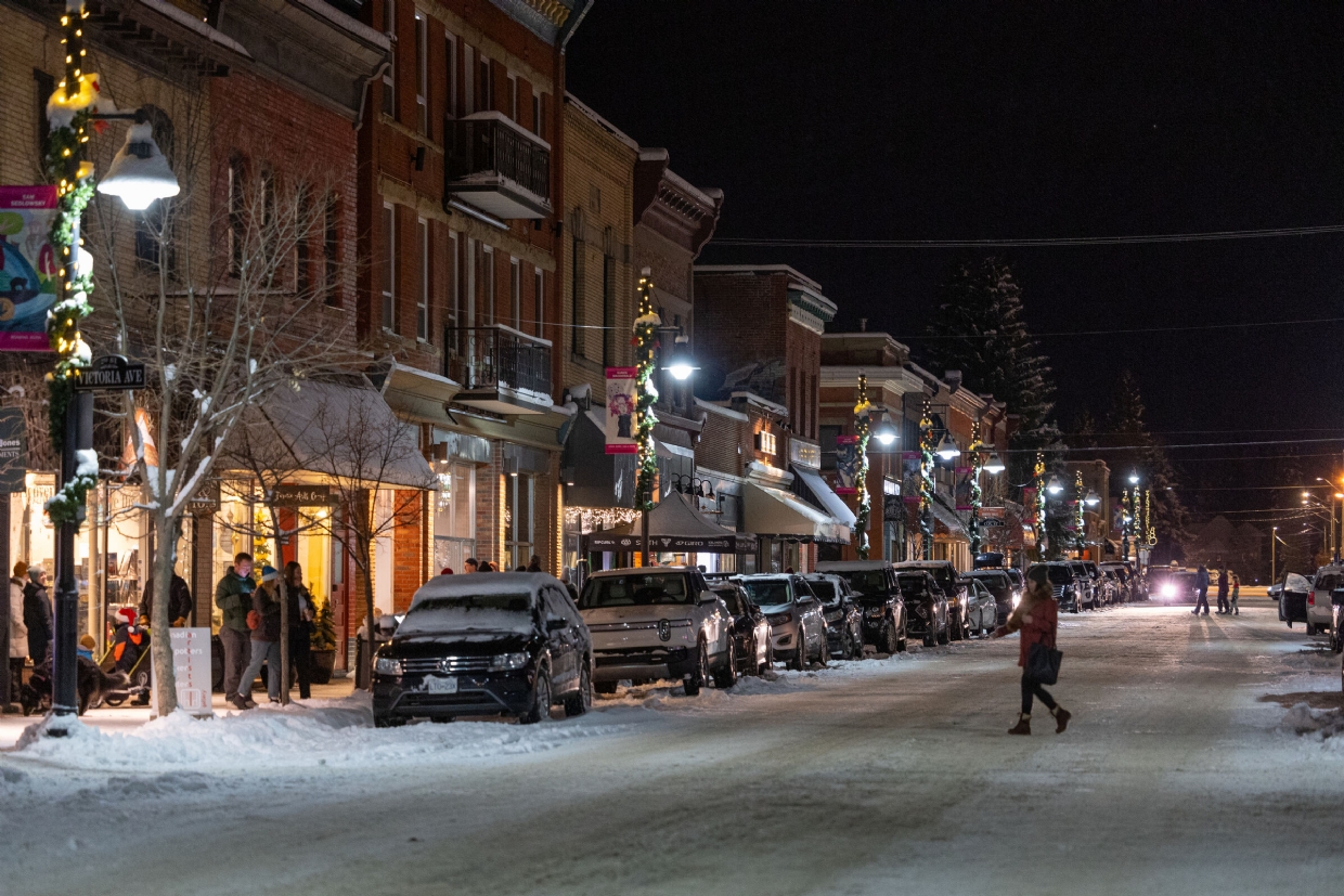 Winter evening in Historic Downtown Fernie