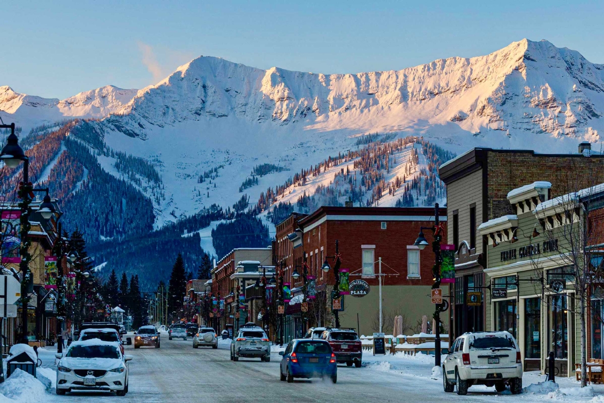 Winter morning in Historic Downtown Fernie