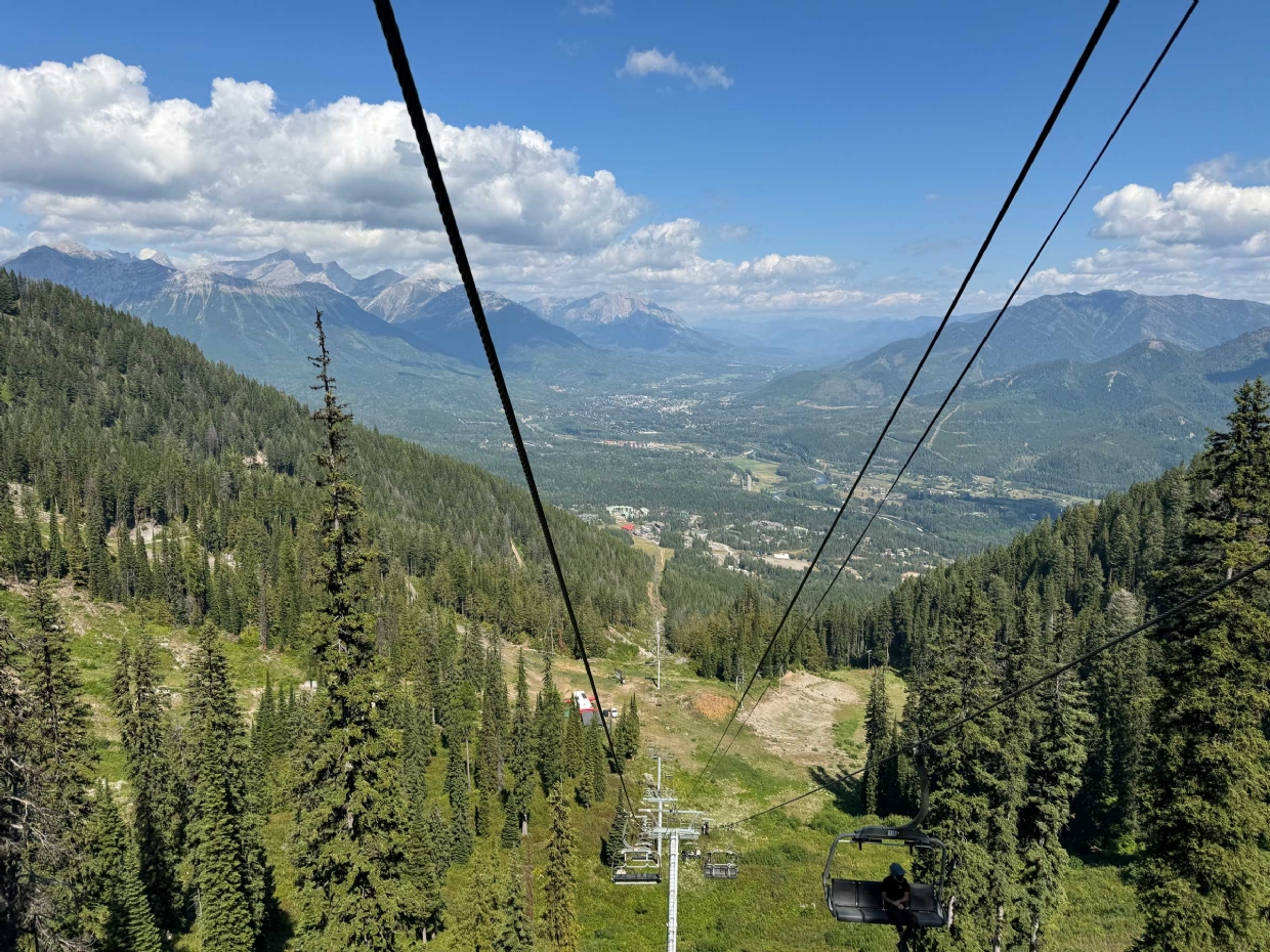 1:30 pm on August 17th, 2024 - Views from the Timber Chair at Fernie Alpine Resort