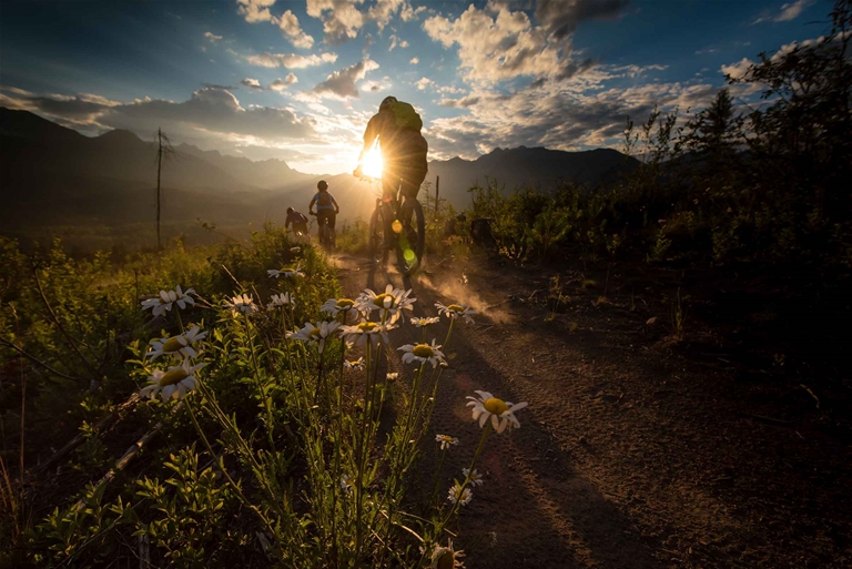 Riding into the sunset on Castle Mountain. Credit: Jeff Bartlett