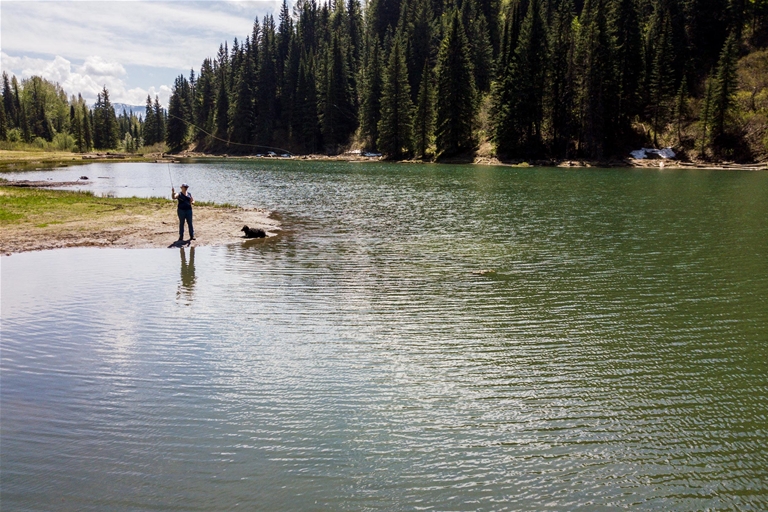 Lake fishing on Hartley Lake