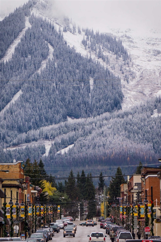 Historic Downtown - Fall Season - Snow on Fernie Alpine Resort