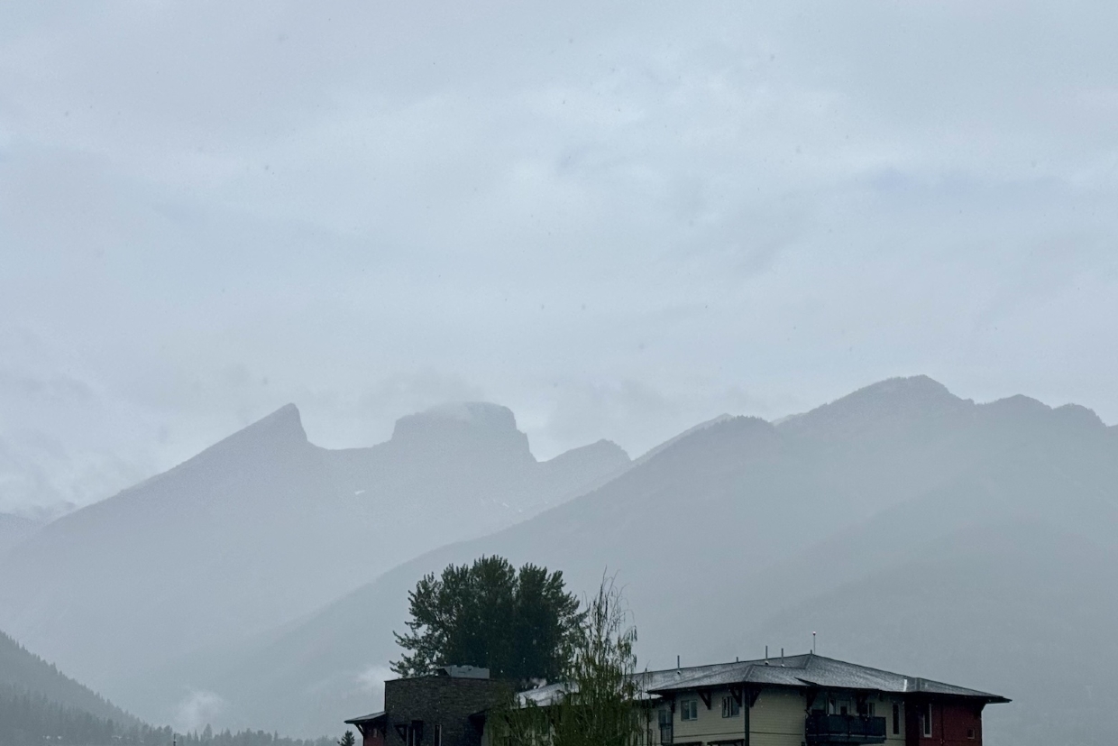 Looking north to the Three Sisters. 9am, Wednesday, August 7th, 2024.