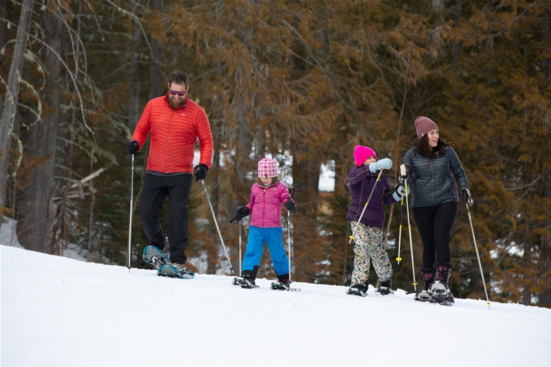 Snowshoeing is a fantastic way to spend a winter afternoon out with the family