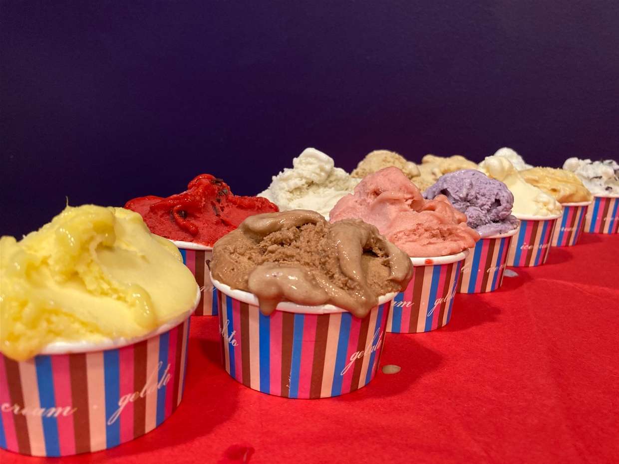 Italian Gelato and Sorbetto - freshly made on-site with locally grown ingredients