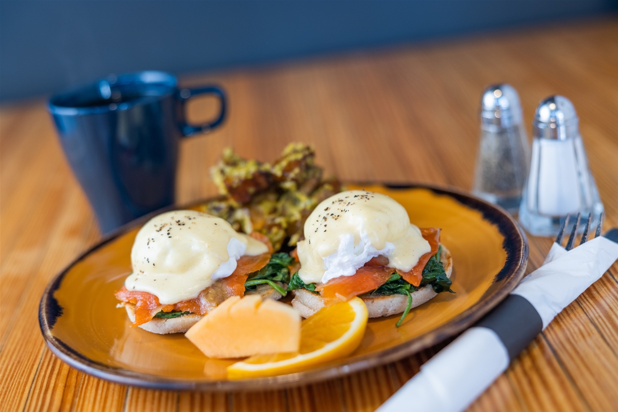 Smoked Salmon Benny - one of the many tasty breakfast options at Bridge Bistro