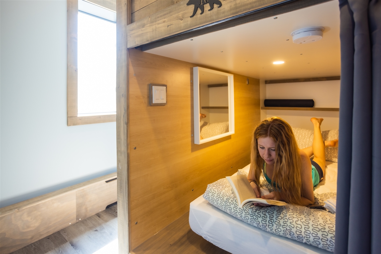 Relax in a private sleeping POD