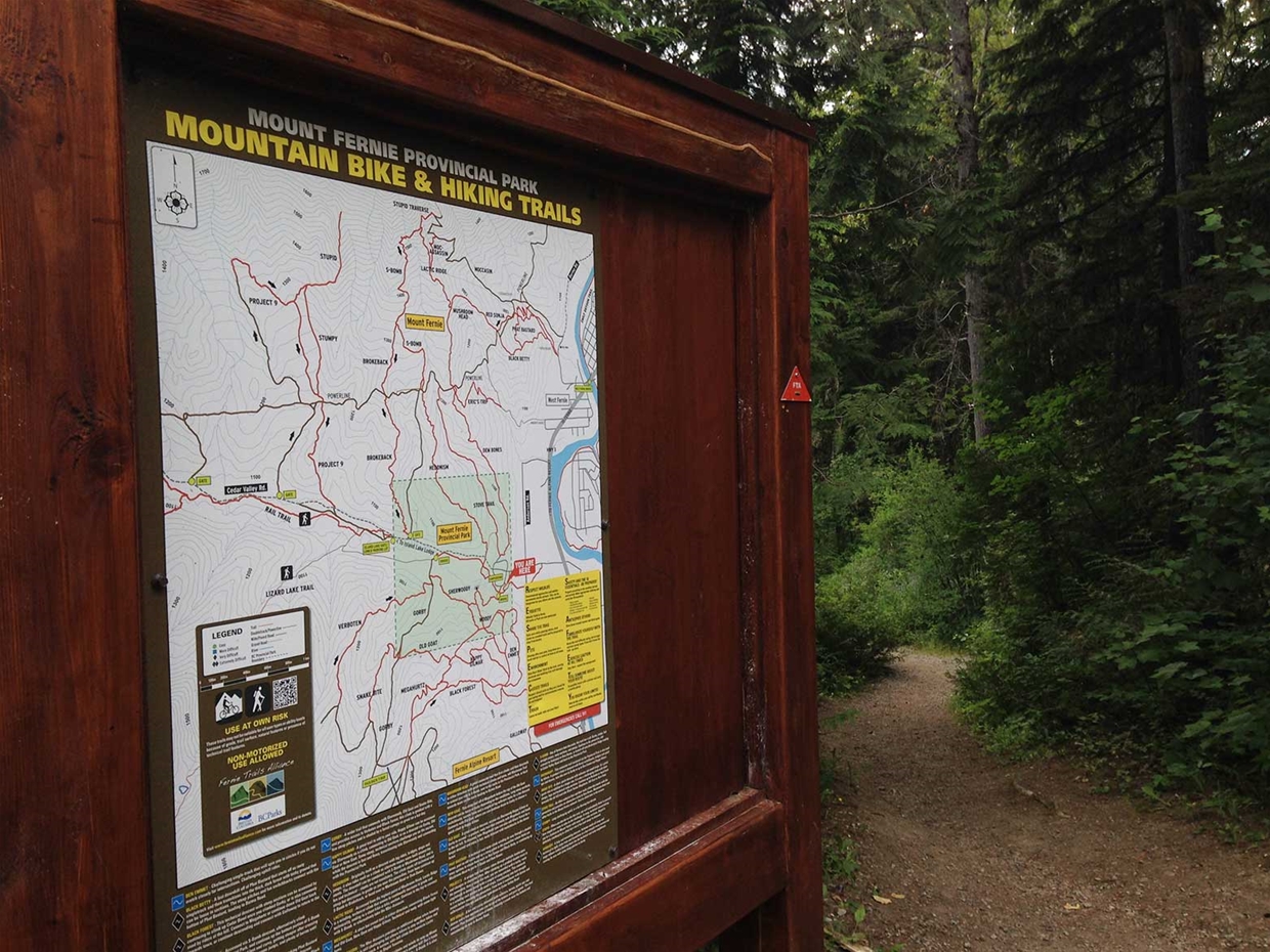 Hiking & biking trails in Mt Fernie Provincial Park